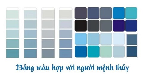 Bảng màu tương sinh với người mệnh Thủy